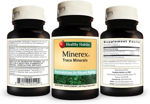 Vista 2 de Healthy Habits MINEREX Suplemento mineral completo de alta potencia con plantas de sentramina y minerales de lecho marino derivados de vegetato