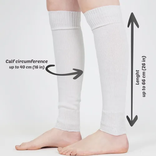 Vista 4 de MySocks Calentadores de piernas extra suaves y elegantes para invierno de los años 80, para fiesta, baile, neón, largos calentadores de piernas