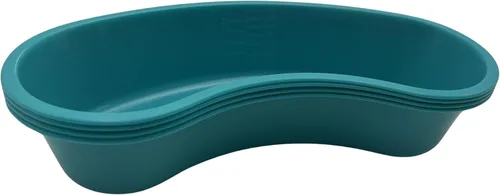 Vista 3 de Comfort Axis Cuenca de plástico Emesis turquesa en forma de riñón con graduaciones, 23.5 onzas (23.7 fl oz), paquete de 4