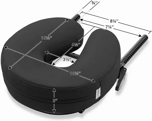 Vista 6 de Saloniture Mesa De Masaje Ajustable Cuna De Cara Y Almohada 3" Espuma - Negro