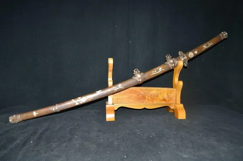 Vista 2 de Espada samurái japonesa coleccionable hecha a mano con espiga completa Katana