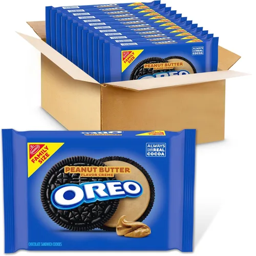 Vista 30 de OREO Galletas de sándwich de chocolate con crema sabor a chips de Java tamaño familiar, 17 onzas