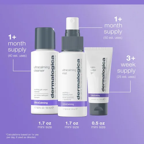 Vista 5 de Dermalogica Kit de rescate de piel sensible, el juego contiene: lavado facial, tónico e hidratante facial, cuidado de la piel para calmar, calmar