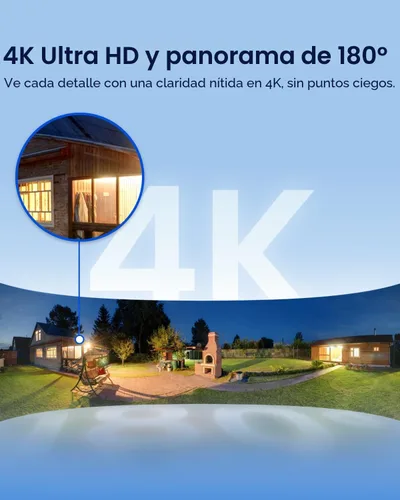 Vista 2 de REOLINK Elite Floodlight WiFi, 4K 8MP 180° cámara panorámica con cable reflector, 3000 lúmenes ajustables, búsqueda de video AI local, Wi-Fi 6