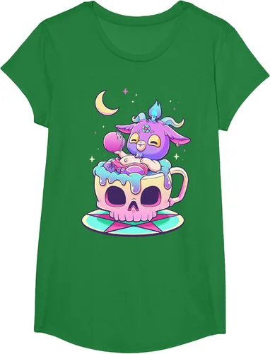 Vista 85 de Kawaii Pastel Goth Cute espeluznante Pentáculo Baphomet - Camiseta de cabra, Negro
