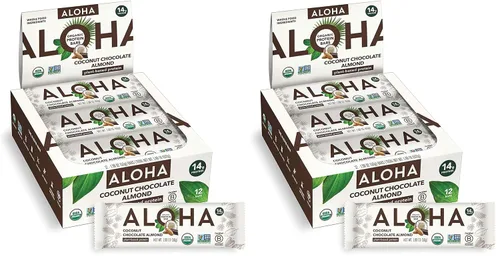 Vista 6 de ALOHA Barras de proteínas orgánicas a base de plantas, chocolate de coco y almendra, barras de 1.98 onzas (paquete de 12)