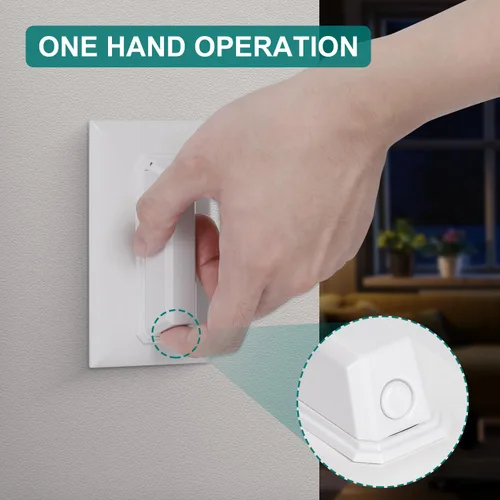 Vista 4 de CLYMENE Paquete de 2 fundas protectoras para interruptor de luz, cubierta de interruptor de pared a prueba de niños que evita que tus luces