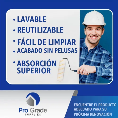Vista 6 de Pro Grade Cubiertas de rodillo de pintura, 9 pulgadas, siesta de microfibra de 1/2 pulgada, paquete de 5