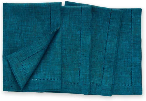 Vista 25 de Solino Home Juego de 4 manteles individuales de tela de lino 100 % puro con vainica, color borgoña cambray, 14 x 19 pulgadas, manteles individuales