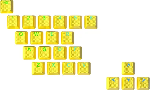 Vista 13 de Ranked Juego de teclas de goma Double Shot translúcido Perfil OEM para teclado mecánico para juegos (negro, 23 teclas)