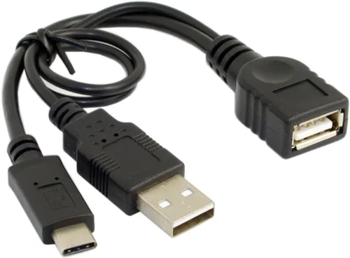 Vista 3 de cablecc USB-C Tipo-C USB 3.1 a USB 2.0 Cable de datos OTG hembra con alimentación para teléfono celular Pro