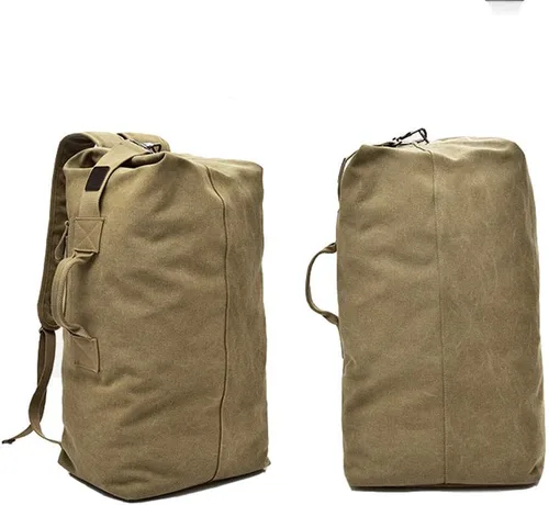 Vista 10 de Militar bolsa de lona de carga superior doble correa mochila de lona ejército viaje tamaño grande