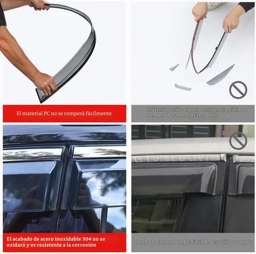 Vista 5 de Protector de lluvia adhesivo compatible con Toyota RAV4 2019-2025, protector de parabrisas de policarbonato, deflector de viento para ventana