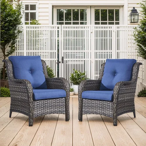 Vista 33 de Belord Mesa auxiliar pequeña para exteriores, mesa de mimbre de vidrio templado, mesa de centro impermeable para patio, mesa auxiliar de ratán