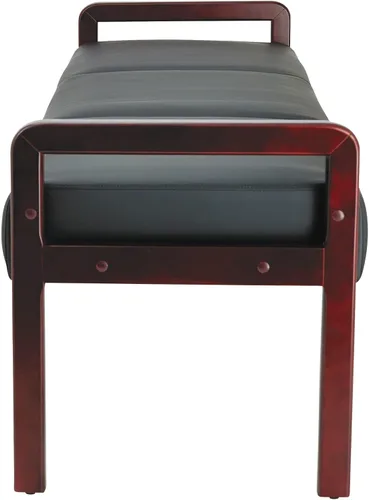 Vista 4 de Alera ALE Reception Lounge WL Series Bench, 65 3/4 x 22 1/4 x 22 7/8, negro/caoba