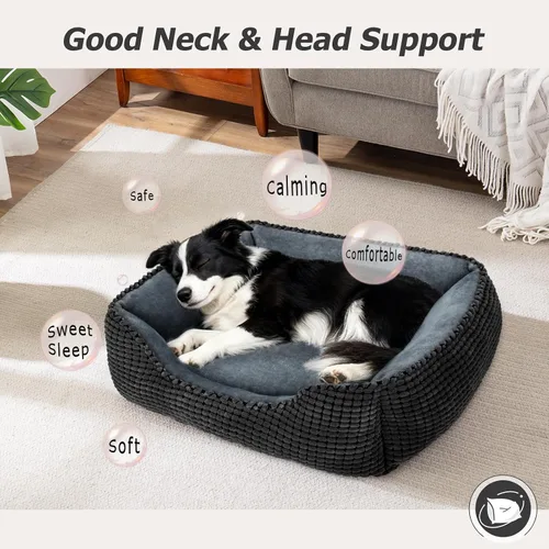 Vista 7 de MIXJOY Cama Ortopédica Rectangular Lavable para Perros Pequeños, Medianos y Grandes, Suave Calmante, Cama Duradera para Cachorros Durmientes Cojín