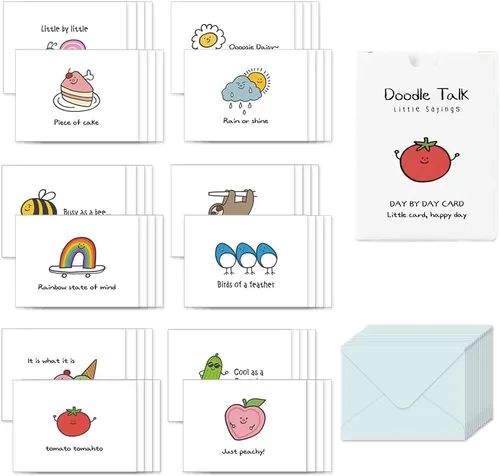 Vista 31 de Monolike Tarjeta Día a Día, 105 Luna - Mezcla de 48 mini tarjetas individuales, 24 sobres Paquete