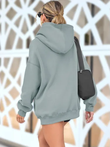 Vista 24 de AUTOMET Sudaderas de gran tamaño con capucha de forro polar para mujer, camisas de manga larga, sudaderas con bolsillo para otoño 2025