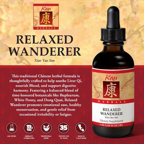 Vista 2 de Kan Herbs Company Relaxed Wanderer - Fórmula tradicional china de hierbas para apoyar el estado de ánimo, la digestión y el equilibrio menstrual