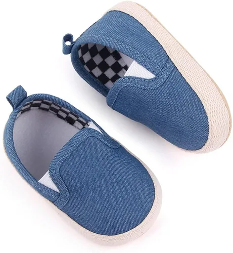 Vista 3 de Clowora Unsex - Zapatos de lona para niños y niñas, para recién nacidos, antideslizantes, suela suave, para cuna, zapatos casuales para bebés de 3 a