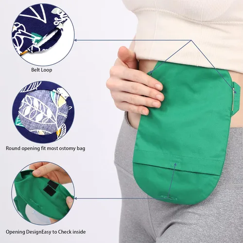Vista 3 de Bolsa de ostomía para bolsa de colostomía, 3 piezas y cierre de bucle de ostomía duradera, funda de bolsa de colostomía lavable (01)