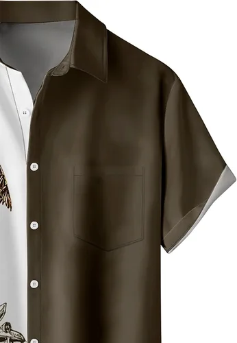 Vista 3 de Camisas hawaianas para hombre, holgadas, de manga corta, camisas de playa para hombre, camisas casuales de resort