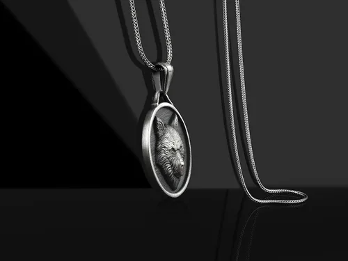 Vista 5 de BySilverStone Jewelry - Collar de plata esterlina hecha a mano de lobo vikingo para hombre, joyería de cabeza de lobo de mitología nórdica, colgante
