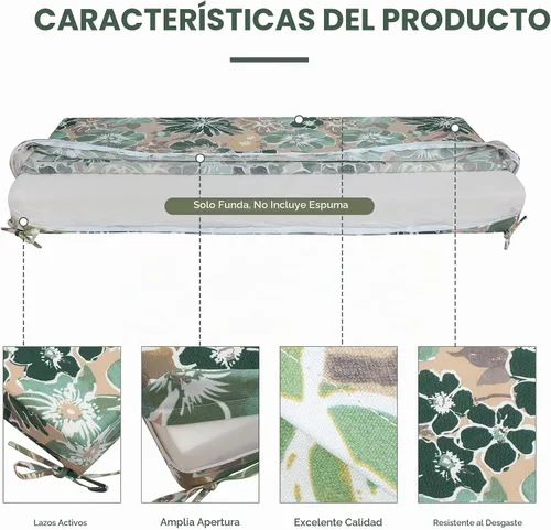 Vista 5 de Magpie Fabrics - Fundas de cojín para bancos del patio o sofás biplaza (solo funda de repuesto, sin inserto!), funda de cojín de columpio resistente