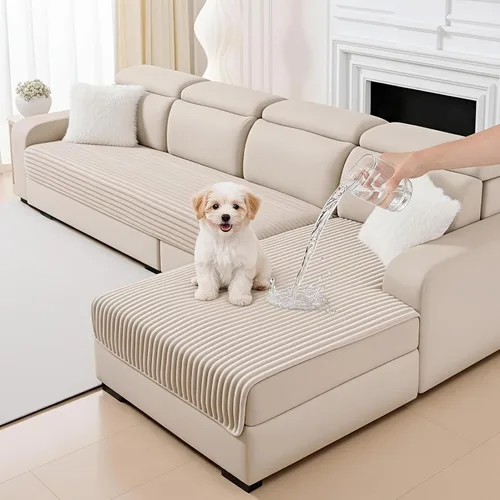 Vista 10 de MYSKY HOME Fundas de sofá para sofá seccional, funda de sofá en forma de L, fundas de sofá 100% impermeables para perros, funda de sofá modular