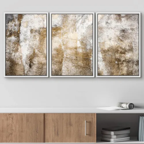 Vista 52 de wall26 Lienzo enmarcado para pared, juego de arte de acuarela pastel, paisaje rural, ilustraciones con formas abstractas, arte moderno, decorativo