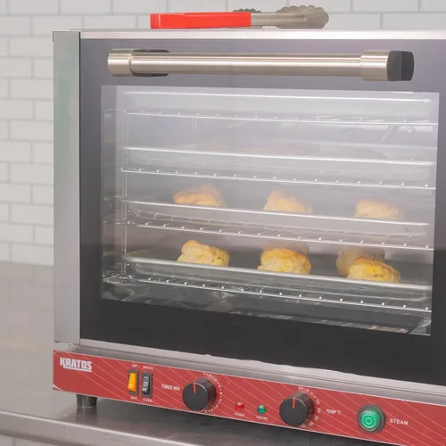 Vista 2 de Kratos Horno comercial, horno de convección eléctrico de encimera de tamaño medio con control de vapor, acero inoxidable, 208/240V (29M-059)