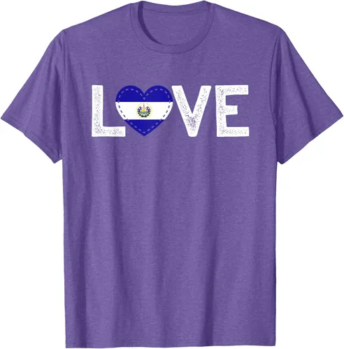 Vista 10 de Camiseta de regalo con la bandera de El Salvador LOVE, Negro, S