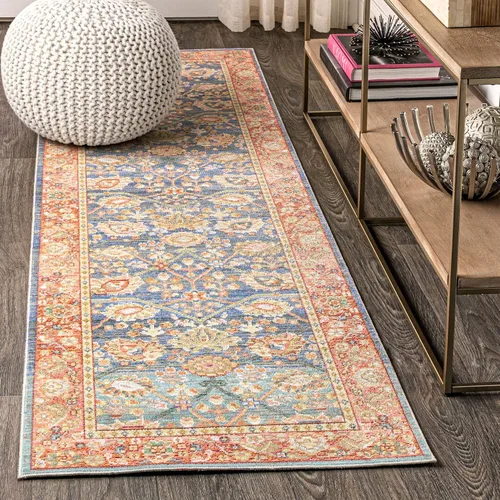 Vista 13 de JONATHAN Y Alba Modern Faded Peshawar - Alfombra para interiores, 3 x 5 pies, de transición, tradicional, fácil de limpiar para sala de estar