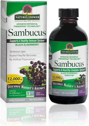 Vista 9 de Nature's Answer Extracto de bayas de saúco negro de Sambucus sin alcohol, 8 onzas líquidas