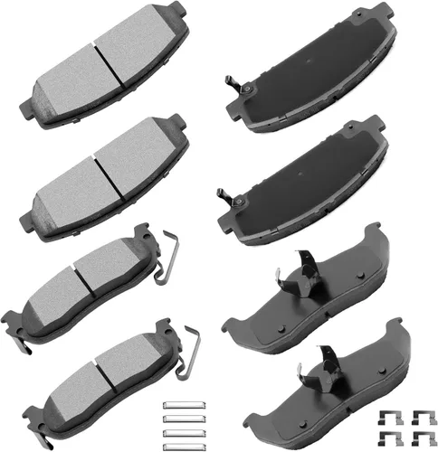 Vista 22 de Cciyu D627 Kit de 4 piezas de pastillas de freno cerámicas traseras 1994-2004 para Ford Mustang