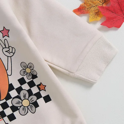 Vista 62 de Ropa de Halloween para bebé niña, sudadera con estampado de calabaza, mameluco de burbujas, lindo traje de Acción de Gracias de otoño