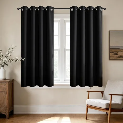 Vista 38 de Joydeco Cortinas opacas para dormitorio de 72 pulgadas de largo, 2 paneles de cortinas con aislamiento térmico para oscurecer la habitación