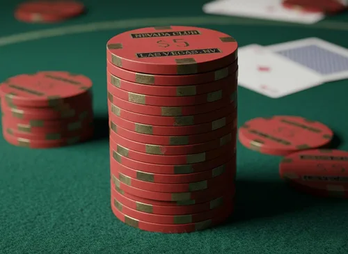 Vista 4 de Nevada Club Fichas de póquer - (100) $5 Núcleo de latón 0.53 oz