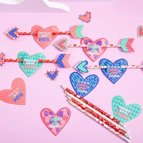 Vista 8 de JOYIN - 36 tarjetas de regalo del Día de San Valentín con flecha de Cupido de lápiz, para intercambio de San Valentín y premios de fiesta