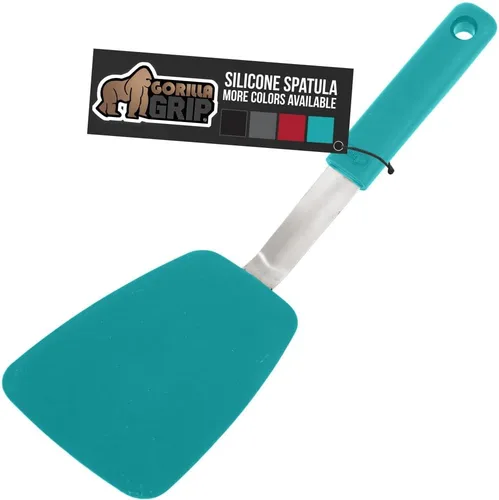 Vista 12 de GORILLA GRIP Espátula de silicona flexible de grado alimenticio, cabezal resistente al calor para sartén antiadherente, mango de goma suave