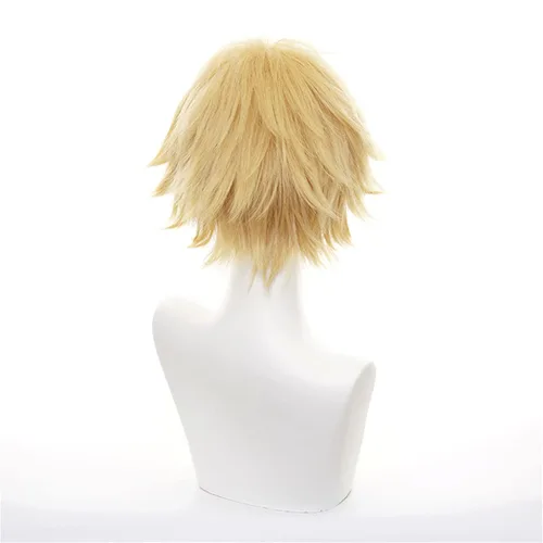 Vista 4 de Anime Denji Cosplay peluca con gorra gratis
