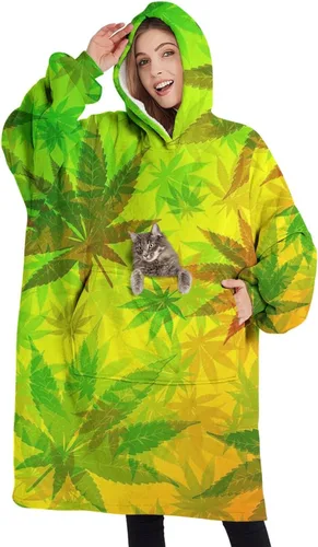 Vista 24 de Wearable Oversized Blanket,Sherpa Blanket Hoodie with Super Pockets,Super Warm Fuzzy Pullover for Women & Men