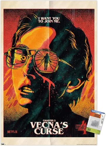 Vista 7 de Netflix Stranger Things: Season 4 - Póster de pared de Vecna's Curse con alfileres