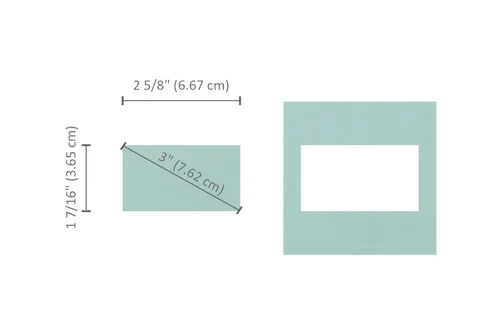 Vista 2 de BiraBira - Punzón rectangular, 2 5/8" x 1 7/16" para manualidades de papel y álbumes de recortes Crear etiquetas de regalo, hacer adornos