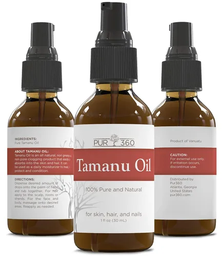 Vista 7 de Aceite de tamanu puro extraído mediante prensado en frío, el mejor tratamiento para psoriasis, eczemas, cicatrices causadas por el acné, hongos