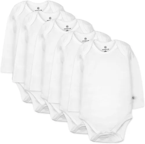 Vista 6 de HonestBaby Baby-girls - Paquete de 5 mamelucos de manga larga de una pieza 100% algodón orgánico para bebés y niñas Negro