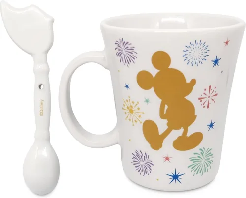 Vista 2 de Disney Parks Exclusive - Taza de café de cerámica - Desbloquea tu imaginación con cuchara en forma de llave