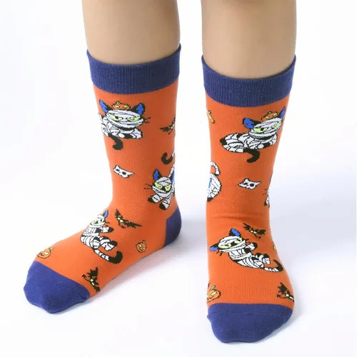 Vista 7 de Dsia Zamur Calcetines para niños y niñas, paquete de 4 a 6 unidades + caja de regalo, novedosos calcetines de pantorrilla coloridos para niños de 2