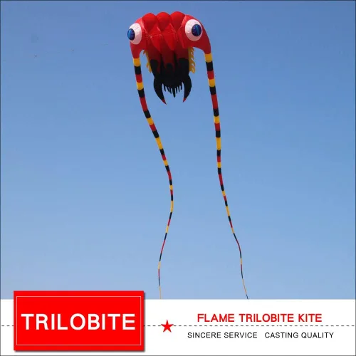 Vista 7 de Cometa roja grande inflable suave del trilobite para los adultos fácil volar mostrar cometas
