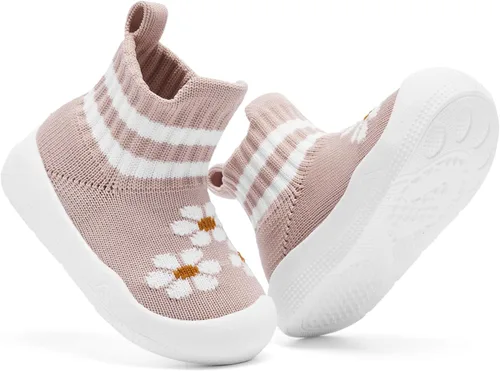 Vista 4 de Engtoy Baby Sock Shoes Baby Walking Shoes Infant Non-Slip Breathable Slippers with Soft Rubber Sole Baby Boys Girls Slip On Sneakers